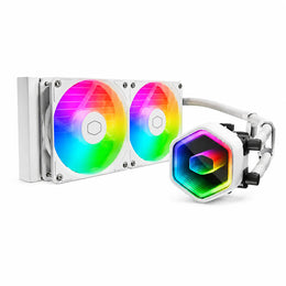 Cooler Master MasterLiquid Core Nex 240 ARGB White AIO Liquid CPU Cooler with dual ARGB fans, radiator and RGB pump -tpstech.in
