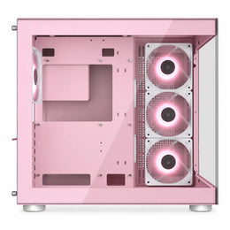 COUGAR FV150 RGB Pink mid tower PC case motherboard side with ARGB fans and glass panel -tpstech.in