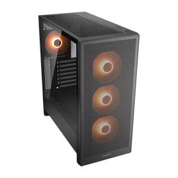 COUGAR MX230 RGB mid tower gaming PC case with mesh front panel and ARGB fans front view -tpstech.in