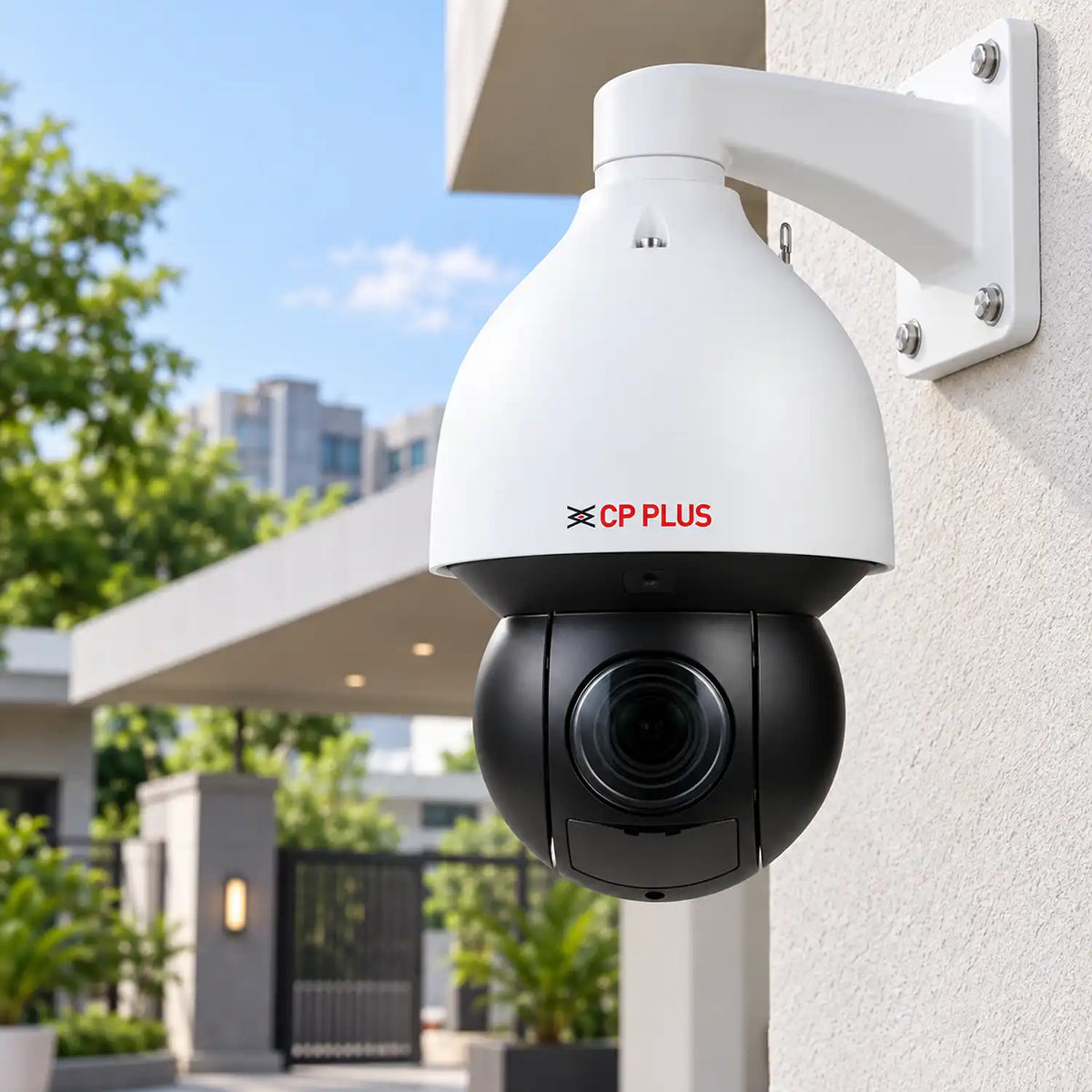 CP PLUS 4MP 32x Optical Zoom Network PTZ Camera wall mounted outdoor surveillance installation -tpstech.in
