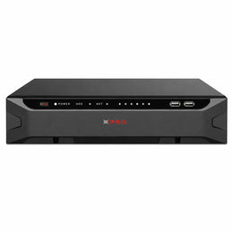 CP PLUS CP-UNR-4K564R8-FI 64 Channel AI Network Video Recorder front view with dual USB ports and LED status indicators -tpstech.in
