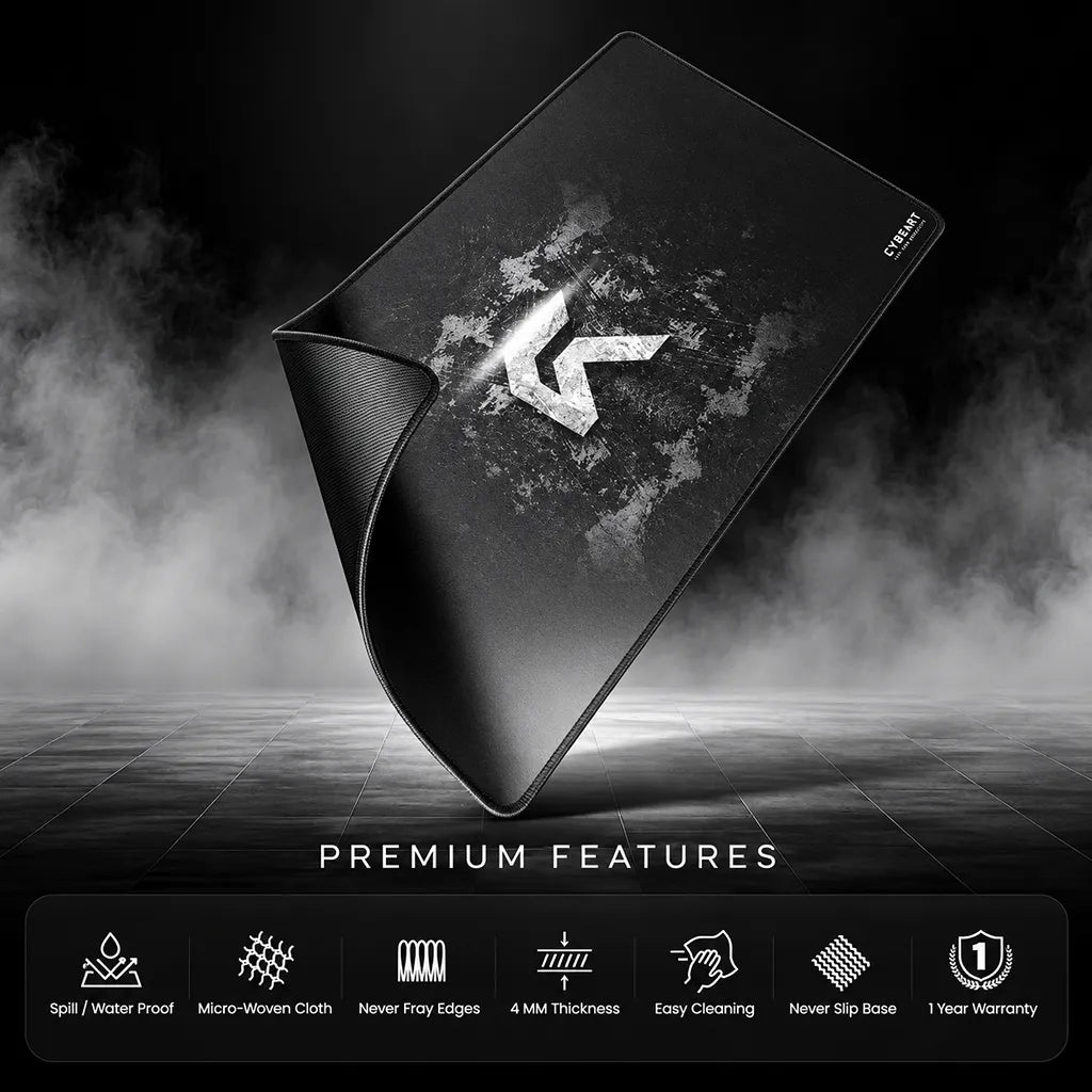 Cybeart Signature Edition XXL Gaming Mouse Pad premium features including 4mm thickness and warranty -tpstech.in