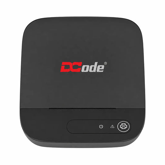 Top view of Dcode DCRP20 2 Inch direct thermal receipt printer with compact design for retail POS systems.