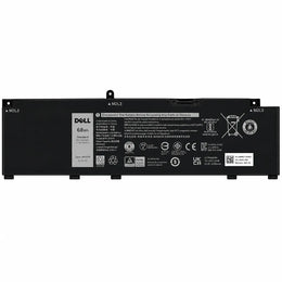 Dell Original W5W19 68WHr 4474mAh 15.2V 4 Cell Replacement Laptop Battery front view showing original Dell label, certifications and battery specifications -tpstech.in