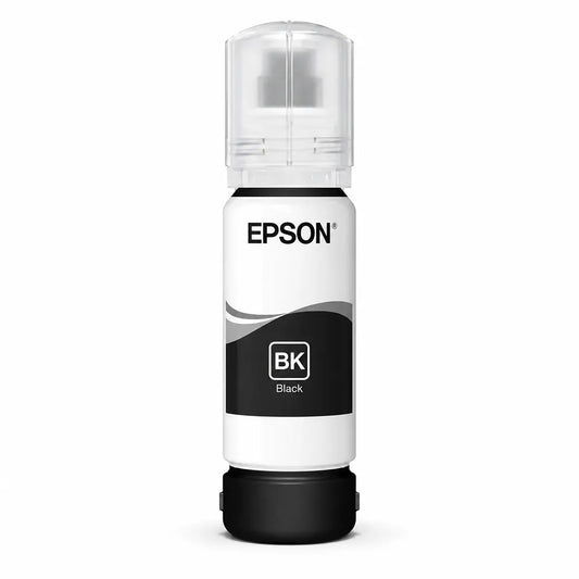 Epson 003 (C13T00V198) Black Ink Bottle 65ml Dye-Based Ink for EcoTank Printers front view showing original Epson sealed ink bottle -tpstech.in