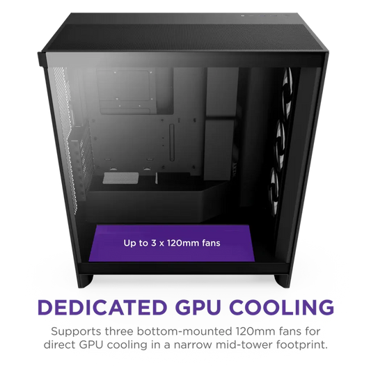 NZXT H7 Flow RGB Tempered Glass Compact Mid-Tower ATX Airflow Case