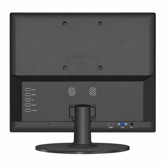 Back panel of FOXIN FM1540 Passion LED Monitor with HDMI, VGA, DC power input and control buttons.