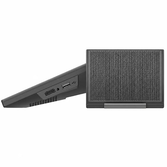 Grandstream GAC2570 conference phone side profile with speaker grille and USB-C connectivity port