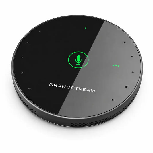 Grandstream GMD1208 desktop wireless conference microphone top view with touch mute control and LED indicators