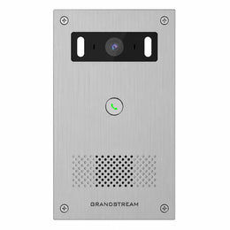 Grandstream GSC3565 SIP video intercom front view with HD camera, illuminated call button and speaker grille