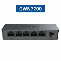 Grandstream GWN7700 5-Port Gigabit Unmanaged Network Switch product image with model number GWN7700 displayed.