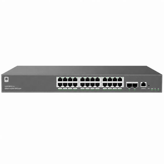 Grandstream GWN7803 Pro 24 Port Layer 2++ Managed Gigabit Switch with dual 10G SFP+ uplinks front view.