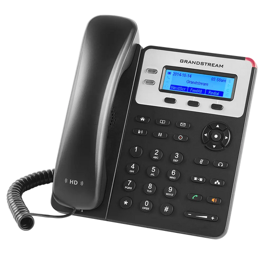 Grandstream GXP1625 business IP phone with HD audio, 2 SIP accounts, and LCD display front angled view.