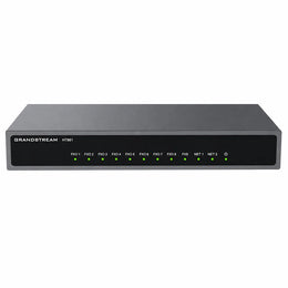 Grandstream HT881 8-Port FXO VoIP Gateway front view with LED status indicators for SIP IP PBX and PSTN connectivity -tpstech.in