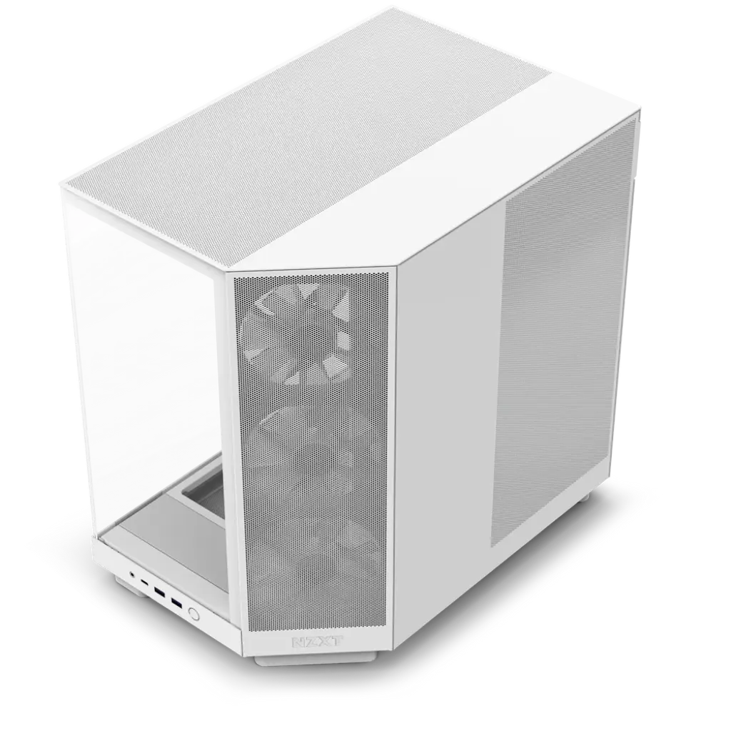 NZXT H6 Flow RGB Tempered Glass Compact Dual-Chamber Mid-Tower Airflow Case-White