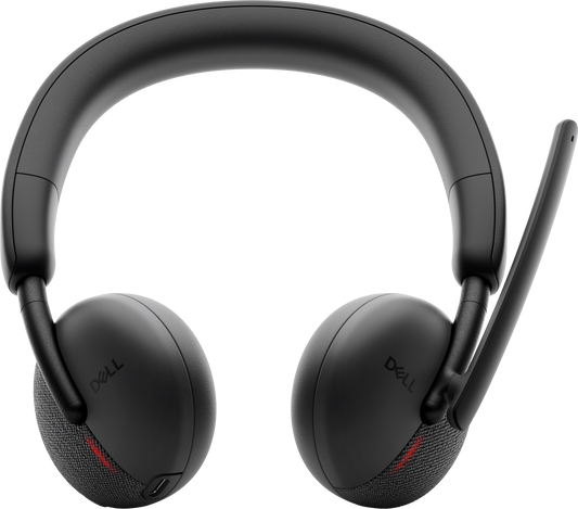 Dell WL3024 Wireless Leatherette Headband AI-Based Noise Cancellation Headset with Microphone - Black