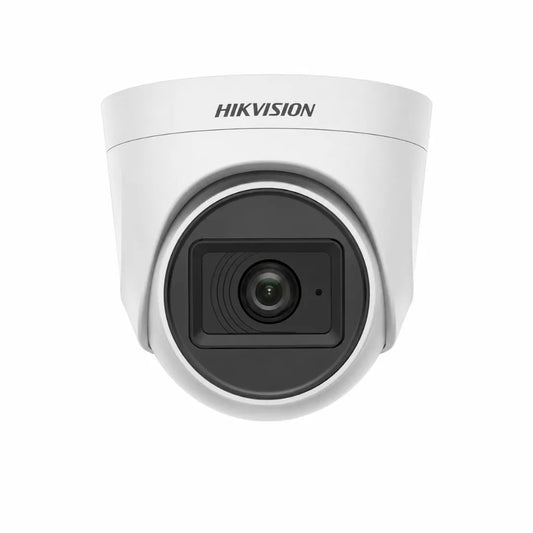 Front view of HIKVISION DS-2CE76D0T-ITPFS 2MP Full HD Audio Turret CCTV Camera with 2.8mm fixed lens