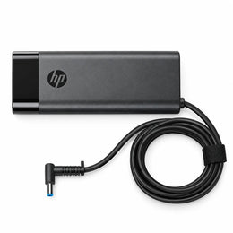 HP Original 150W Slim AC Adapter Top View with 4.5mm Blue Pin Connector and Cable -tpstech.in