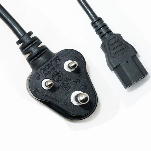 Black-i 3 Meter Heavy-Duty 3-Pin Plug, 250V, BIS Certified Desktop Power Cable