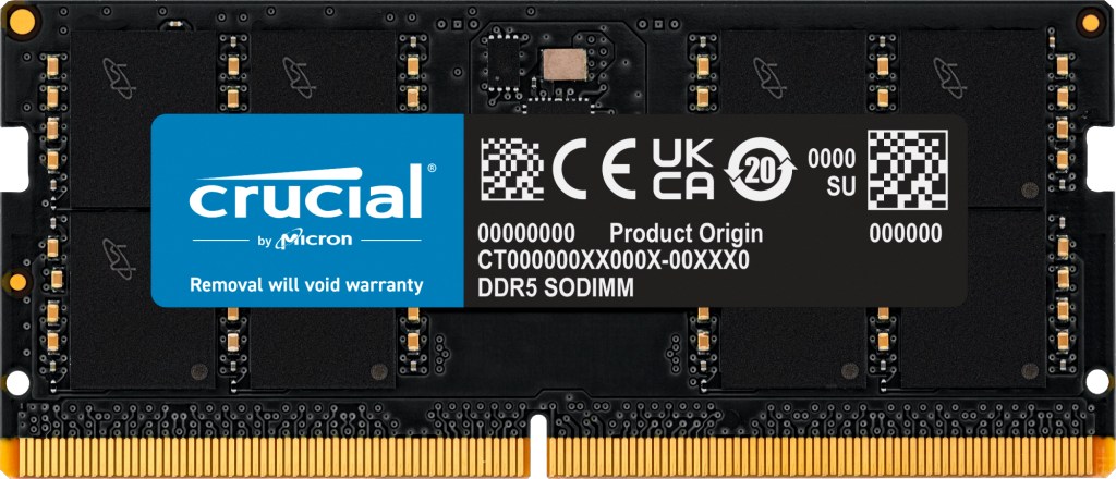 Crucial 32GB DDR5 4800MHz SODIMM Laptop Memory
