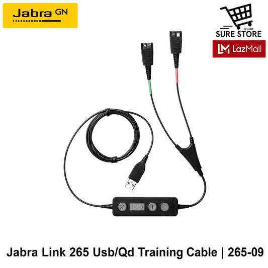 Jabra Link 265 USB/QD Y-Training Cable 265-09 with dual headset connectivity for PC and inline controls main product image -tpstech.in