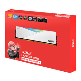 Adata XPG LANCER 16GB DDR5 RAM 5600MHz CL36 RGB Gaming Desktop Memory-White