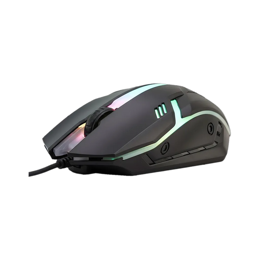 Lapcare Champ LOX-510 1200 DPI Wired Gaming Mouse with RGB Breathing Lights transparent product image showing ergonomic gaming mouse design -tpstech.in