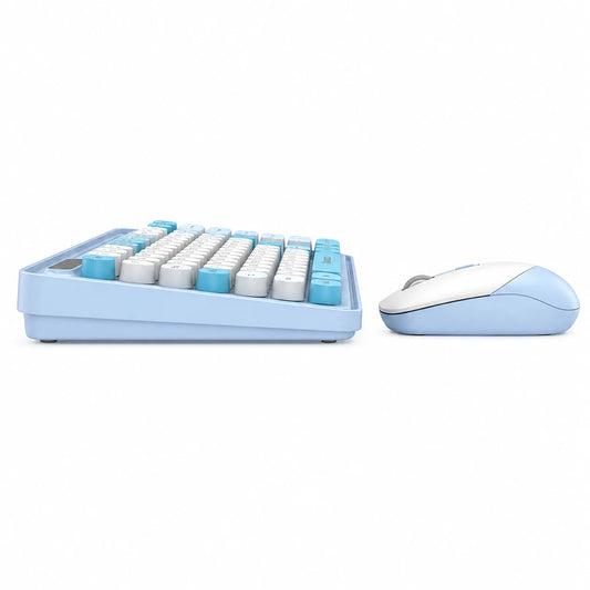 Side profile of Lapcare Ramon 1 WL-105 wireless keyboard and mouse combo showing slim keyboard and ergonomic mouse design