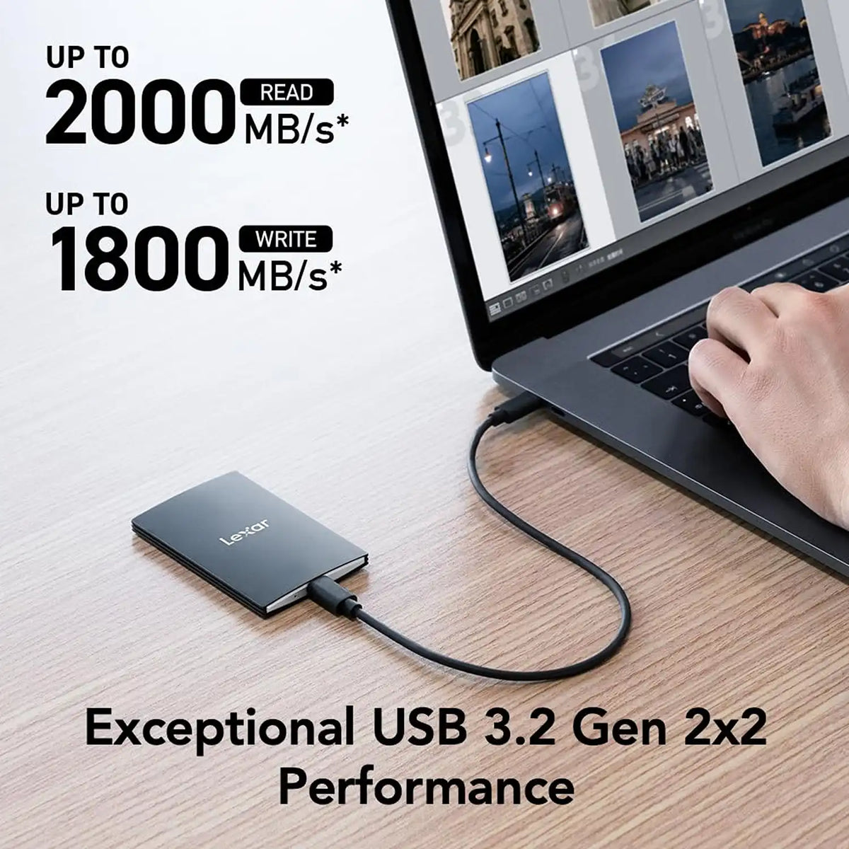 Lexar SL500 1TB Portable SSD USB 3.2 Gen 2x2 High Speed External SSD Read Write Speeds Performance -tpstech.in