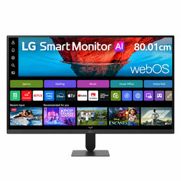 LG 32U701SB-B 4K UHD smart monitor dimensions diagram displaying width height depth and 80cm diagonal screen size -tpstech.in