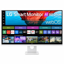 LG 32U721SB-W 31.5 Inch smart monitor close-up view of back panel with USB Type-C charging port dual HDMI and USB-A slots -tpstech.in
