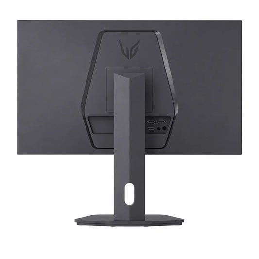 Full rear view of LG UltraGear 27G610A-B gaming monitor with stand and connectivity access