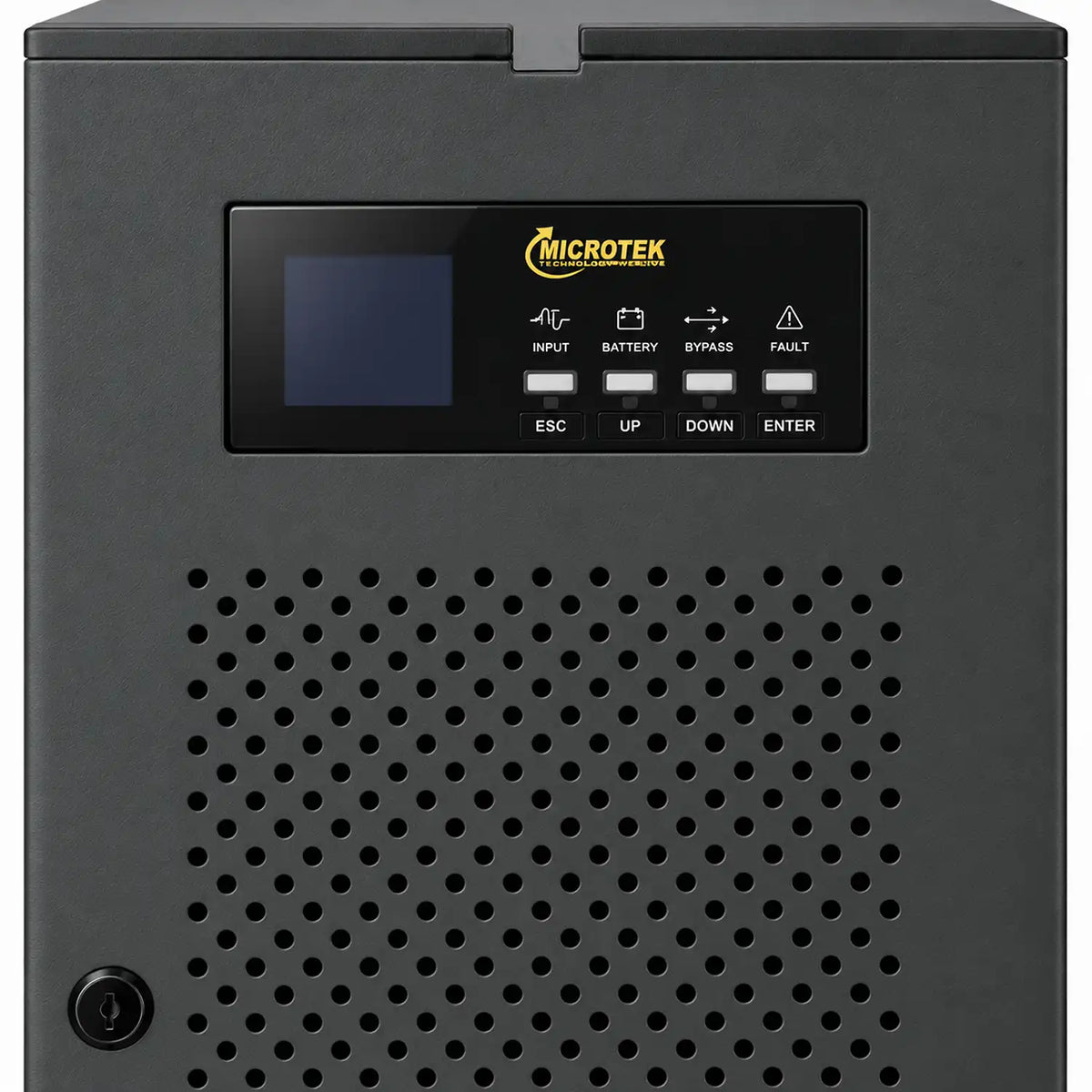 Microtek iMAXX 15kVA 360V Transformer Based Pure Sine Wave Online UPS display and control interface close-up -tpstech.in
