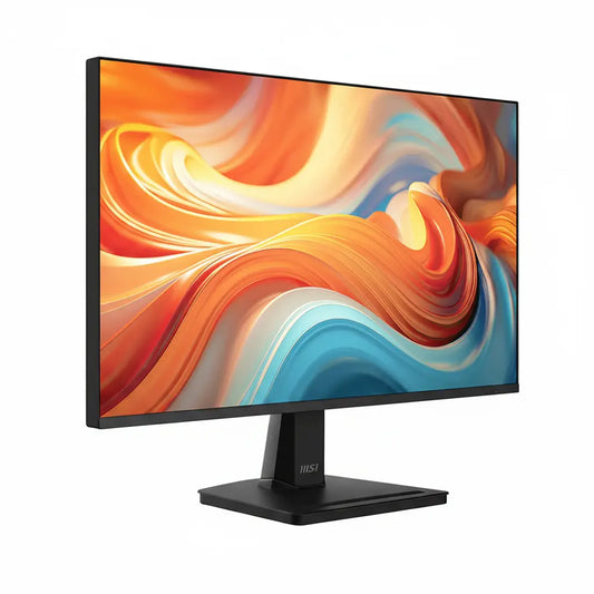 MSI PRO MP251 E14L IPS monitor front left angle view featuring Full HD display and ultra slim bezel design