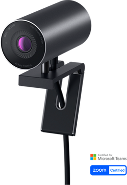 Dell UltraSharp WB7022 4K UHD HDR Webcam with 3D Noise Reduction and Auto Focus Adjustment - Black