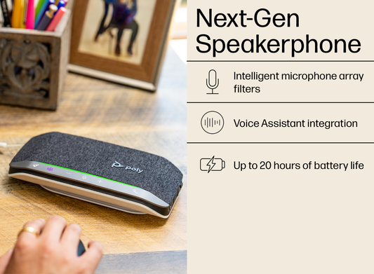 Poly Sync 20+ Microsoft Teams Certified USB-A Bluetooth Wireless Speakerphone - Silver