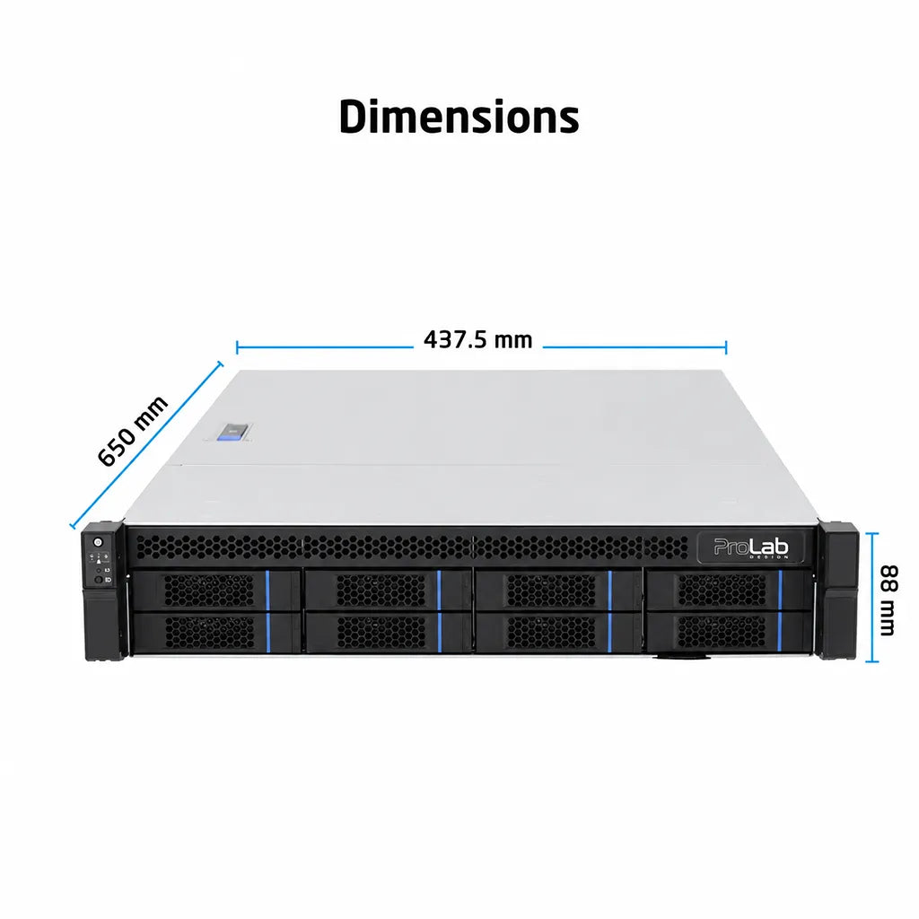 ProLab PL-265-08 2U rackmount server chassis dimensions 437.5 x 650 x 88 mm -tpstech.in