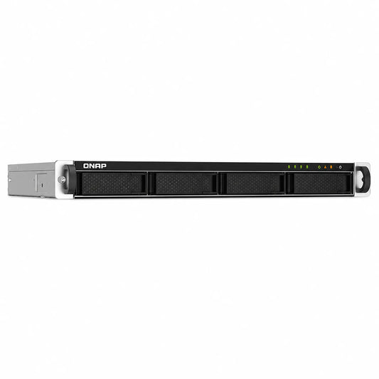 QNAP TS-432PXU-RP-2G 4 Bay High Speed Arm Based Rackmount NAS left side view showing rack chassis, drive bays and mounting handle -tpstech.in