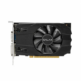 Top view of Repacked Galax GeForce GT 730 4GB DDR3 64-bit Graphics Card showing single cooling fan and black shroud -tpstech.in