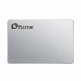 Repacked Plextor 128GB SATA SSD with 550MB/s Read Speed top straight-on view showcasing clean aluminum chassis design -tpstech.in