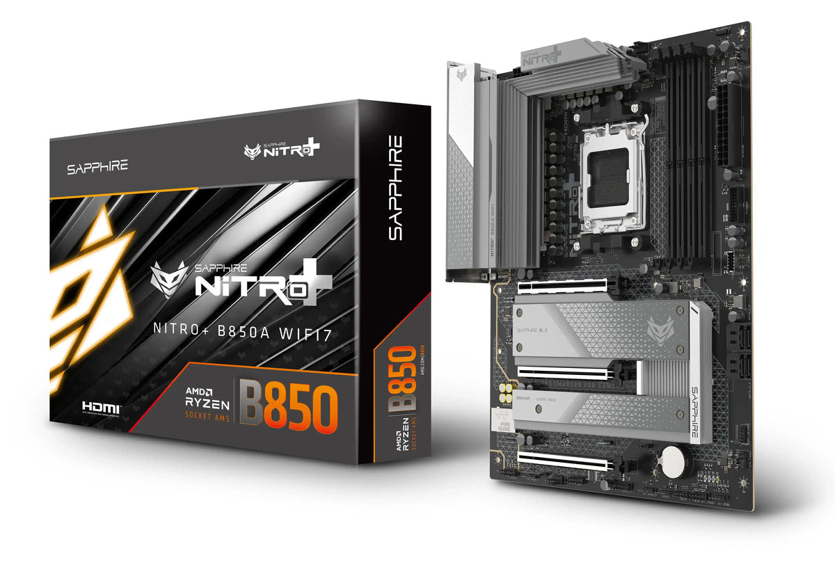 SAPPHIRE NITRO+ B850A WIFI 7 ATX Motherboard for AMD AM5 Ryzen Processors