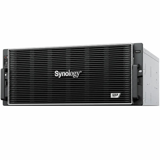 Synology PAS7700 enterprise NVMe storage system front left angle view showing 4U rackmount chassis -tpstech.in