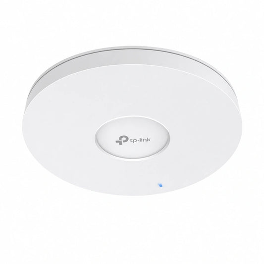 Front angled view of TP-Link EAP653 AX3000 dual-band Wi-Fi 6 ceiling mount wireless access point