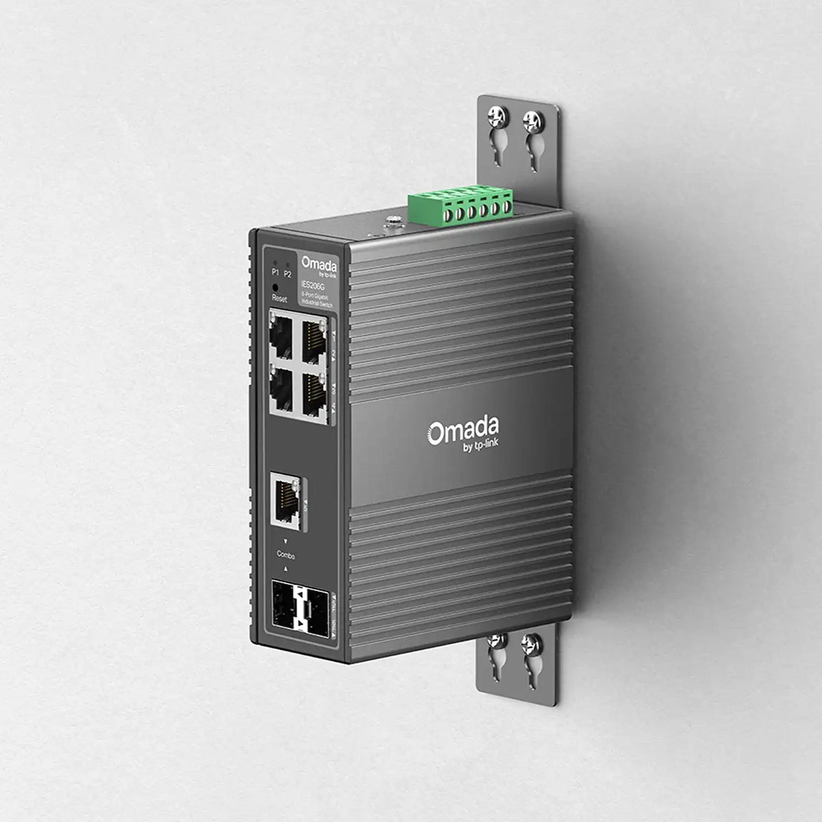 TP-Link IES206G 6-Port Gigabit Industrial Switch wall mounting installation view -tpstech.in