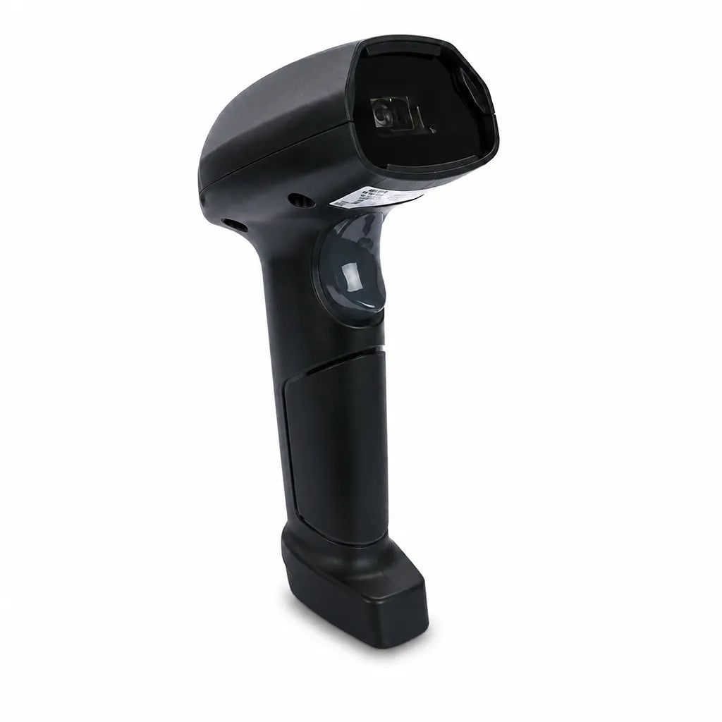 TVS Electronics BS-i201G Lite 2D Wired USB Barcode Scanner front right angle view with high-performance 1D and 2D barcode scanning - tpstech.in