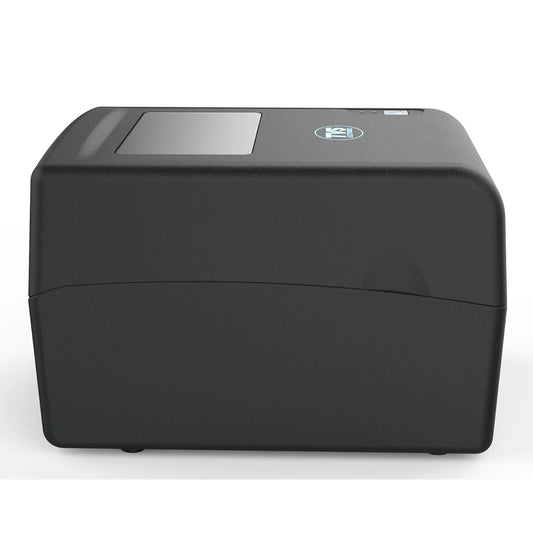 Left side view of TVS Electronics LP 46 Dlite Plus thermal barcode label printer for retail and warehouse label printing.