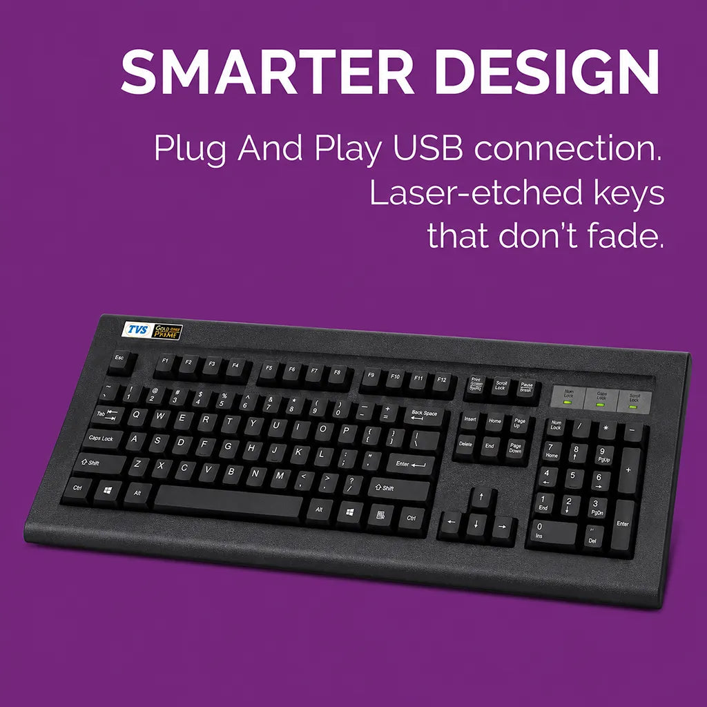 TVS Electronics Gold Prime Dust Resistant Mechanical Keyboard USB-A Wired