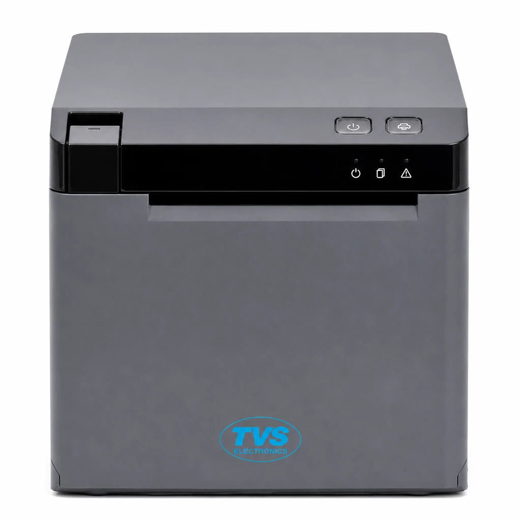 TVS Electronics RP 3350 direct thermal receipt printer front view for 80 mm POS receipt printing -tpstech.in