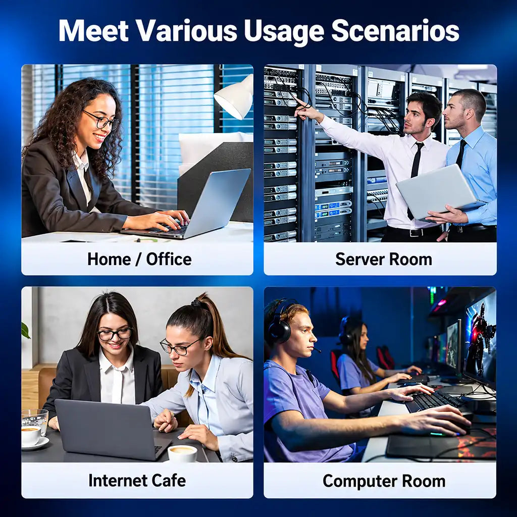 UGREEN 80431 Cat 8 Ethernet Cable usage scenarios for home office server room and gaming setup -tpstech.in