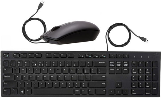 Dell USB Wired Keyboard and Mouse Set (Black) KB216+MS116